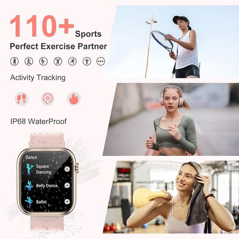 GADIXY Smart Watches for Women Answer/Make Calls, 1.83" HD,7 Day+ Battery Fitness Watch with Heart Rate/Sleep Monitor, 110 Sports Activity Trackers, IP68 Women Smartwatch for Android/iOS,Pink in Saudi Arabia