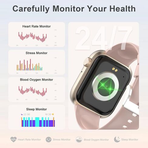 GADIXY Smart Watches for Women Answer/Make Calls, 1.83" HD,7 Day+ Battery Fitness Watch with Heart Rate/Sleep Monitor, 110 Sports Activity Trackers, IP68 Women Smartwatch for Android/iOS,Pink in Saudi Arabia