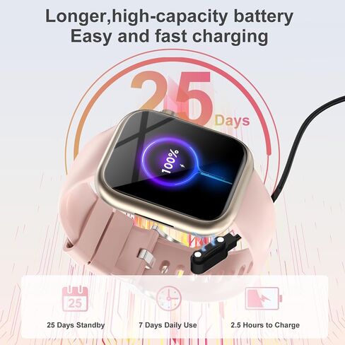 GADIXY Smart Watches for Women Answer/Make Calls, 1.83" HD,7 Day+ Battery Fitness Watch with Heart Rate/Sleep Monitor, 110 Sports Activity Trackers, IP68 Women Smartwatch for Android/iOS,Pink in Saudi Arabia