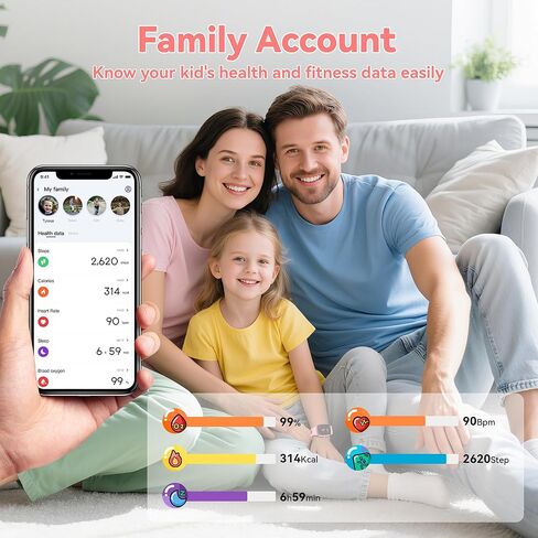 ساعة ذكية للفتيات الفتيات مع النوم | الصحة | تعقب النشاط ، والألعاب ، المنبه ، IP68 Waterproof Kids Fitness Watch مع عداد الخطى ، حساب عائلي ، هدايا الألعاب للأطفال الذين تتراوح أعمارهم بين 4-16 (روز/رمال وردية) in Kuwait