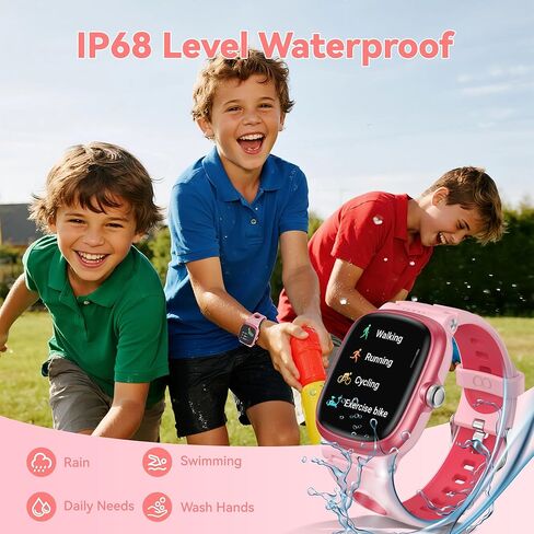ساعة ذكية للفتيات الفتيات مع النوم | الصحة | تعقب النشاط ، والألعاب ، المنبه ، IP68 Waterproof Kids Fitness Watch مع عداد الخطى ، حساب عائلي ، هدايا الألعاب للأطفال الذين تتراوح أعمارهم بين 4-16 (روز/رمال وردية) in Kuwait