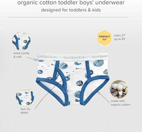 Burt's Bees Baby Toddler Boys' Underwear, Organic Cotton, Tag-Free Comfort Briefs, Pack of 5 in Saudi Arabia