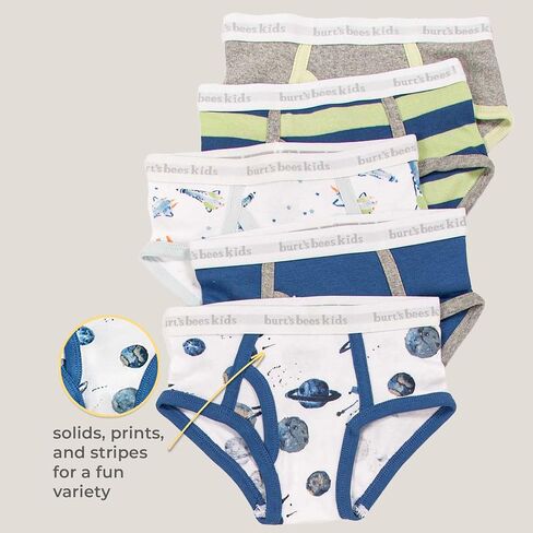 Burt's Bees Baby Toddler Boys' Underwear, Organic Cotton, Tag-Free Comfort Briefs, Pack of 5 in Saudi Arabia