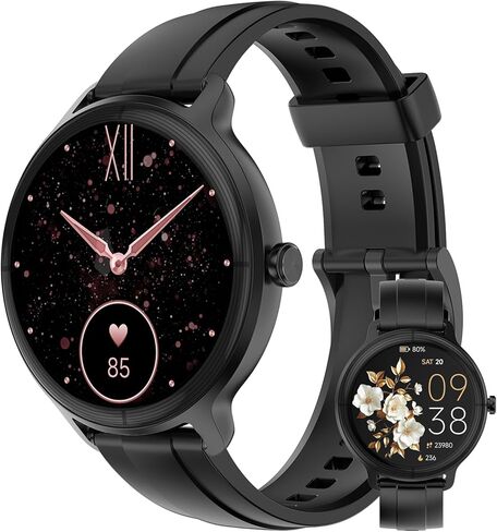 ساعات ذكية للنساء والرجال 1.27 بوصة HD لتتبع اللياقة البدنية مع مراقب معدل ضربات القلب/النوم/الخطوات/SpO2، ساعة مقاومة للماء IP68 لنظام Android iOS (وردي) in Kuwait