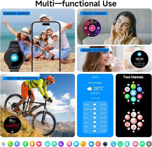 ساعات ذكية للنساء والرجال 1.27 بوصة HD لتتبع اللياقة البدنية مع مراقب معدل ضربات القلب/النوم/الخطوات/SpO2، ساعة مقاومة للماء IP68 لنظام Android iOS (وردي) in Kuwait