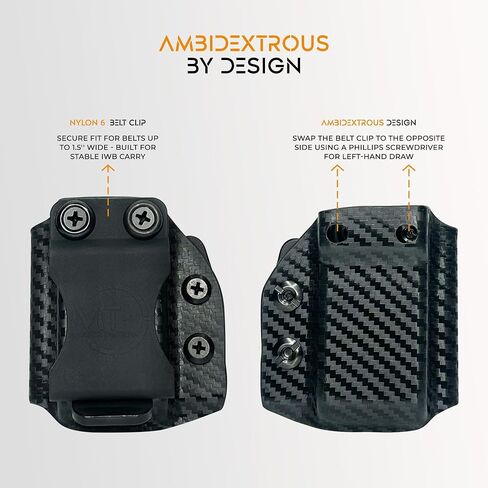 IWB Double Stack Mag Pouch 9mm .40 حافظة مجلة Kydex EDC مع مشبك حزام، MRD داخل حامل ماج حزام الخصر، حامل مجلة شد قابل للتعديل in Kuwait