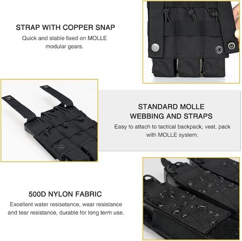 IDOGEAR Triple Mag Pouches التكتيكية مجلة الحقيبة Molle Open Top Kriss Mag Pouches لمجلات MP5 in Kuwait