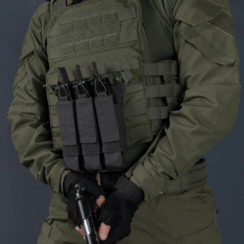 IDOGEAR Triple Mag Pouches التكتيكية مجلة الحقيبة Molle Open Top Kriss Mag Pouches لمجلات MP5 in Kuwait