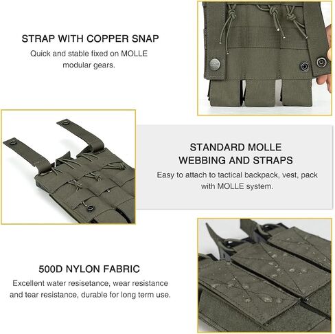 IDOGEAR Triple Mag Pouches التكتيكية مجلة الحقيبة Molle Open Top Kriss Mag Pouches لمجلات MP5 in Kuwait