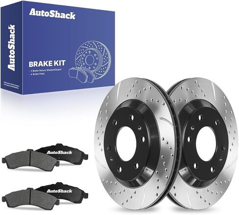 Autoshack Front Brake Kit Replacement for Chevrolet Trailblazer GMC Envoy Oldsmobile Bravada Buick Rainier Isuzu Ascender RWD Disc Brake Rotors with Ceramic Brake Pad 12.0" (305.0 mm) CBO65071882C32 in Saudi Arabia
