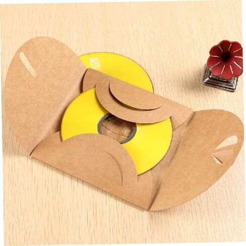 50Pcs Vintage Kraft Paper Envelopes for CD DVD Instant Photo Bags Blank Storage Sleeves with Heart Button for Parties and Events in Saudi Arabia
