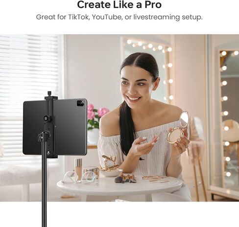 محول حامل ثلاثي القوائم من الألومنيوم لجهاز iPad مع لوحة ARCA-Swiss سريعة الإصدار، حامل كمبيوتر لوحي عالمي لحامل ثلاثي القوائم بخيط 1/4 بوصة، يناسب أجهزة iPad والأجهزة اللوحية مقاس 4.7 بوصة - 12.9 بوصة، للفيديو والبث والتصوير الفوتوغرافي in Kuwait