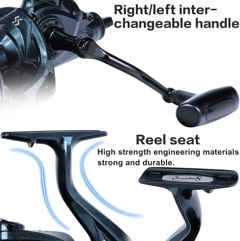 Sougayilang Spinning Fishing Reel,Ultra Smooth 13+1 Stainless Surf Reel,Powerful Drag and High Speed Saltwater & Freshwater Surf Fishing Reel in Saudi Arabia