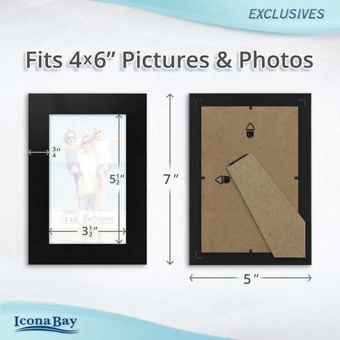 إطارات صور Icona Bay مقاس 8 × 10 (أبيض، 6 عبوات)، إطارات صور مركبة من الخشب القوي مقاس 8 × 10، تصميم أنيق، سطح الطاولة أو التثبيت على الحائط، مجموعة حصرية in Kuwait