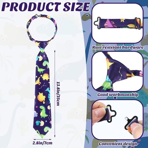 Geyoga 4 Pcs Pre Tied Boys Ties Stripe Zipper Ties Adjustable Boys Necktie for Toddler Youth Wedding Graduation School, 4 Colors in Saudi Arabia
