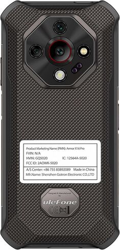 Ulefone Armor X16 Rugged Cell Phone, Android 15 OS, 10360mAh/33W, 12+128GB/2TB, 48MP+20MP+2MP+16MP Camera, 6.56" 90HZ, Widevine L1/NFC/GPS/Dual SIM 4G LTE Unlocked Smartphone - Wasteland Shadow in Saudi Arabia