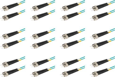 SpeedyFiberTX - 6-Pack 6 Meter Multimode OM3 Duplex ST to ST Fiber Patch Cable, Corning OM3 ClearCurve 50/125 Optical Fiber, Fire Retardant Plenum Cable Jacket in Saudi Arabia
