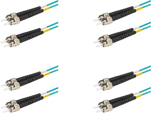 SpeedyFiberTX - 6-Pack 6 Meter Multimode OM3 Duplex ST to ST Fiber Patch Cable, Corning OM3 ClearCurve 50/125 Optical Fiber, Fire Retardant Plenum Cable Jacket in Saudi Arabia