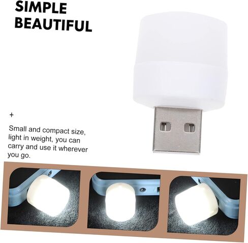 10 قطعة USB محمول LED ضوء الليل مصباح جو عالي السطوع للسيارة الداخلية جهاز كمبيوتر محمول قوة البنك بالطاقة المدمجة USB الإضاءة المحيطة in Kuwait