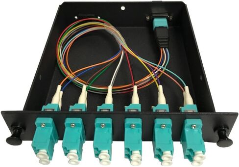 RiteAV LGX Footprint Pre-terminated MTP Cassette - 12 Fiber to 6 LC OM3 10Gig Duplex Adapters, Includes 12 LC OM3 Hydra Cable (30cm, OFNR) +1 MTP Adapter in Saudi Arabia
