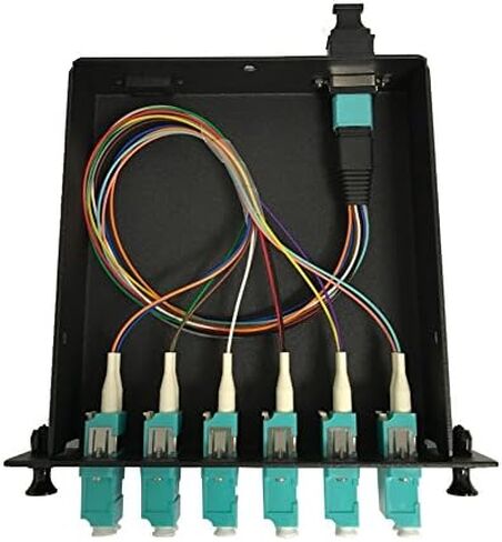 RiteAV LGX Footprint Pre-terminated MTP Cassette - 12 Fiber to 6 LC OM3 10Gig Duplex Adapters, Includes 12 LC OM3 Hydra Cable (30cm, OFNR) +1 MTP Adapter in Saudi Arabia