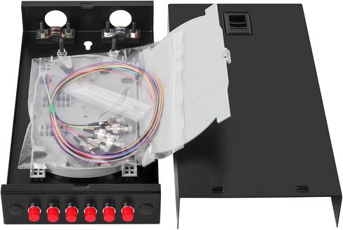 2-Pack FC-UPC 6 Simplex 6 Port Wall Mount Fiber Enclosure with Splice Tray Singlemode FC-UPC Kit (Includes 1.2 Meter Pigtail and Fiber Coupler) in Saudi Arabia