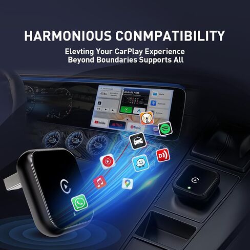 2026 Wireless carplay Adapter for iPhone/Android - Fast Connection,No Latency,Hands-Free Call Wireless Adapter Electronic Charger carplay dongle in Saudi Arabia