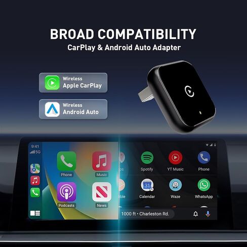 2026 Wireless carplay Adapter for iPhone/Android - Fast Connection,No Latency,Hands-Free Call Wireless Adapter Electronic Charger carplay dongle in Saudi Arabia