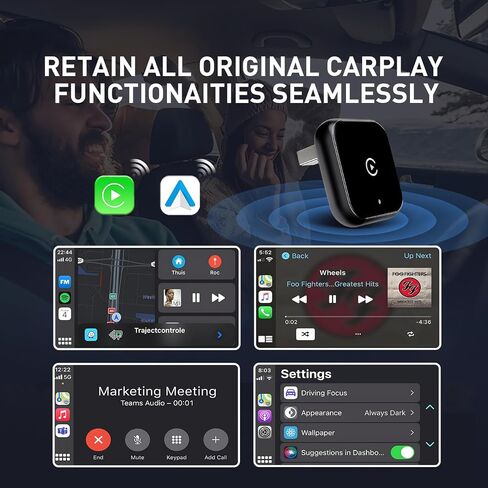 2026 Wireless carplay Adapter for iPhone/Android - Fast Connection,No Latency,Hands-Free Call Wireless Adapter Electronic Charger carplay dongle in Saudi Arabia