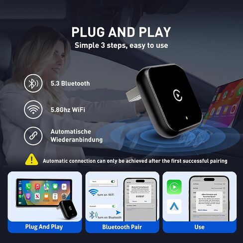 2026 Wireless carplay Adapter for iPhone/Android - Fast Connection,No Latency,Hands-Free Call Wireless Adapter Electronic Charger carplay dongle in Saudi Arabia