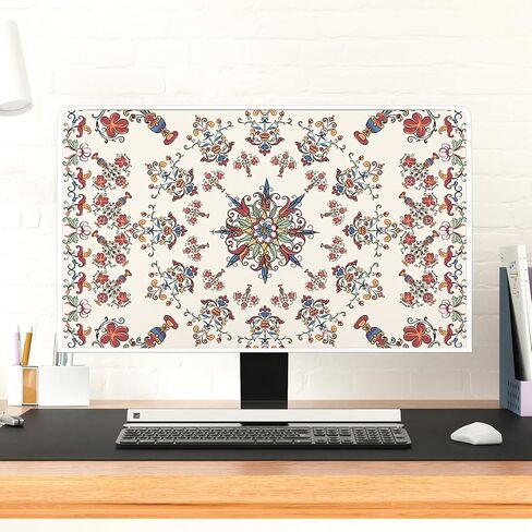 غطاء غبار لشاشة الكمبيوتر من Baocicco Boho مقاس 22، 23، 24، 25 بوصة، أغطية شاشة كمبيوتر بوهيمية أنيقة مجردة مقاومة للماء، غطاء واقي مضاد للكهرباء الساكنة لشاشات LCD/LED/HD، تصميم ماندالا in Saudi Arabia