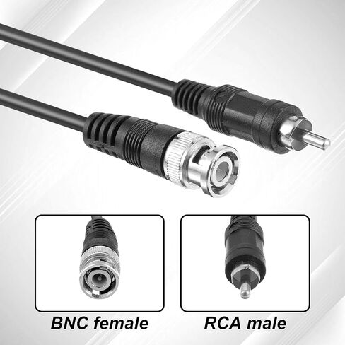 2 قطعة محول BNC إلى RCA 75 أوم كابل RCA ذكر إلى BNC ذكر كابل فيديو موصل فيديو مركب محوري لنظام مراقبة الكاميرا CCTV in Saudi Arabia