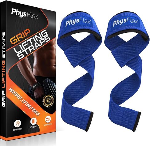 Anti-Slip Grip Lifting Straps for Weightlifting and Strength Training, Premium Cotton and Padded Wrist Wraps, Gym Deadlift for Men & Women (Black, 1-Pair) in Saudi Arabia