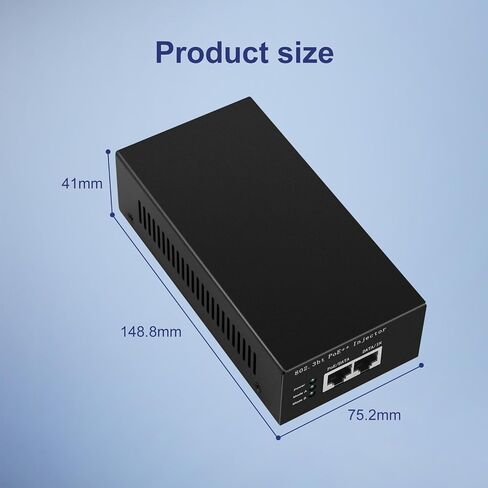 POE90 90W Gigabit Ultra PoE++ Injector Adapter, IEEE 802.3 bt /802.3at/802.3af Compliant, Up to 90W Ultra Power Supply, 10/100/1000Mbps Shielded RJ-45, Plug & Play, Metal housing in Saudi Arabia
