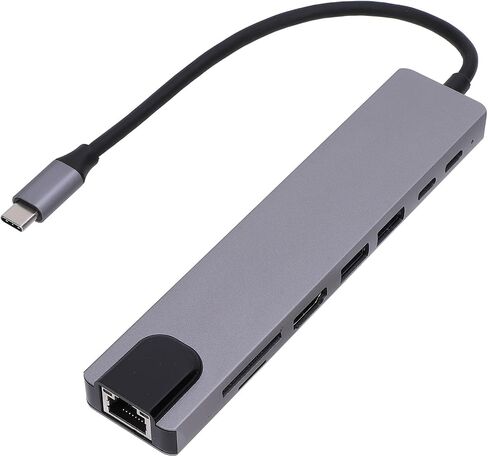 USB C Hub 8 في 1 USB Type C HD واجهة الوسائط المتعددة LAN متعدد المنافذ محول الفاصل تخزين قارئ بطاقة الذاكرة للهاتف اللوحي والكمبيوتر المحمول in Saudi Arabia