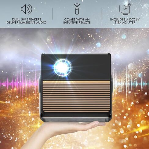 RCA 1080P Smart Streaming Mini Projector intended for Roku Express Streaming Device (included), 250 ANSI Lumens, HDMI, Wi-Fi & Bluetooth, Projects 36 - 200 inches - RPJ227 (Renewed). in Saudi Arabia