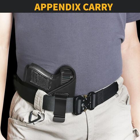 حافظة IWB عالمية لـ Glock 19 19X 17 43X، Sig P365/ P320، G3C/G2C، S&W M&P Shield/M&P 9/ Bodyguard 2.0، Hellcat Pro، Beretta 92FS، 1911 موديلات - تناسب معظم المسدسات الكاملة والمدمجة وصغيرة الحجم in Kuwait