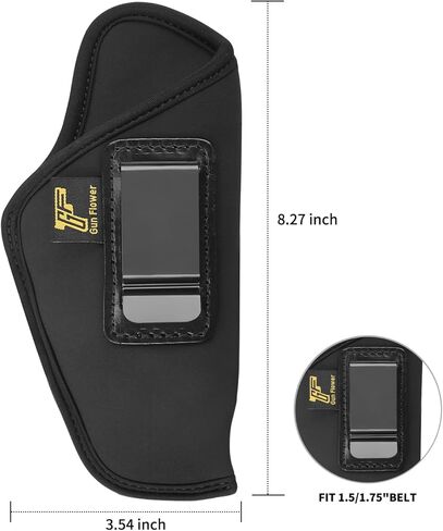 حافظة IWB عالمية لـ Glock 19 19X 17 43X، Sig P365/ P320، G3C/G2C، S&W M&P Shield/M&P 9/ Bodyguard 2.0، Hellcat Pro، Beretta 92FS، 1911 موديلات - تناسب معظم المسدسات الكاملة والمدمجة وصغيرة الحجم in Kuwait