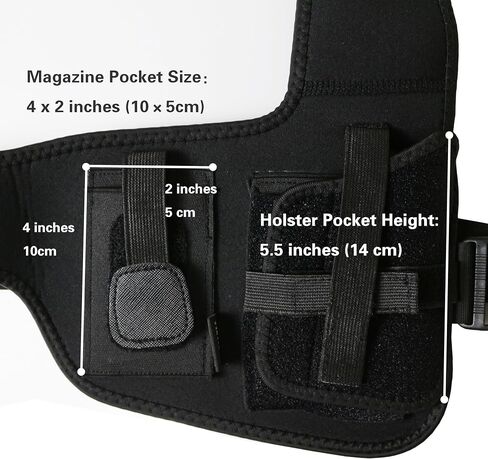 Shoulder Holster for Pistols – Right-Hand Gun Holster for Men with Breathable 3-Point Design, Adjustable Fit 35"-45", Fits Glock 19, Sig P365, M&P Shield, 1911 & More in Saudi Arabia