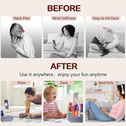 Upgraded Magnetic Kindle Holder for Bed, Dual-Axis 360° Adjustable Pillow Stand with Bowl & Suction Cup Base, Compatible with 3.5–7" Kindle, E-Reader, iPhone & Android Phones,Gray in Saudi Arabia
