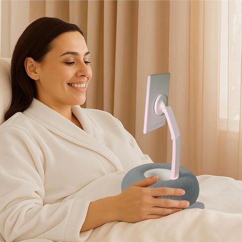 Upgraded Magnetic Kindle Holder for Bed, Dual-Axis 360° Adjustable Pillow Stand with Bowl & Suction Cup Base, Compatible with 3.5–7" Kindle, E-Reader, iPhone & Android Phones,Gray in Saudi Arabia