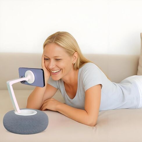 Upgraded Magnetic Kindle Holder for Bed, Dual-Axis 360° Adjustable Pillow Stand with Bowl & Suction Cup Base, Compatible with 3.5–7" Kindle, E-Reader, iPhone & Android Phones,Gray in Saudi Arabia