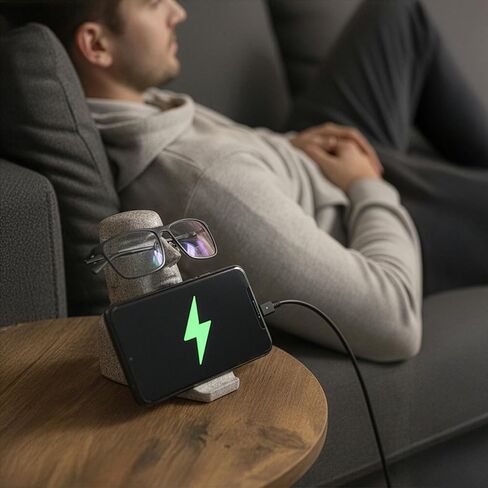 حامل الهاتف والنظارات من Moai - حامل هاتف مكتبي 2 في 1 ومسند للنظارات - ديكور مكتب ملتوي، حامل تمثال راتنج مضحك - 3 زوايا رؤية عمودية/أفقية، للعمل والمكتب المنزلي in Kuwait