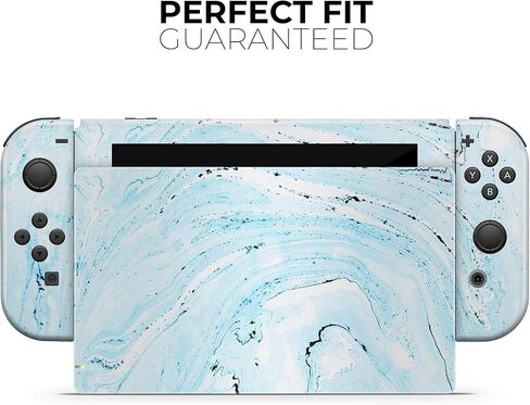 Design Skinz Compatible with Nintendo Switch Dock Only Skin Decal Protective Scratch-Resistant Removable Vinyl Wrap Cover - Ocean Blue Textured Marble in Saudi Arabia