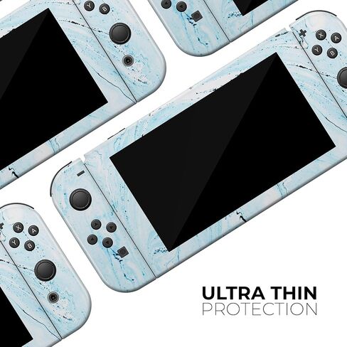 Design Skinz Compatible with Nintendo Switch Dock Only Skin Decal Protective Scratch-Resistant Removable Vinyl Wrap Cover - Ocean Blue Textured Marble in Saudi Arabia