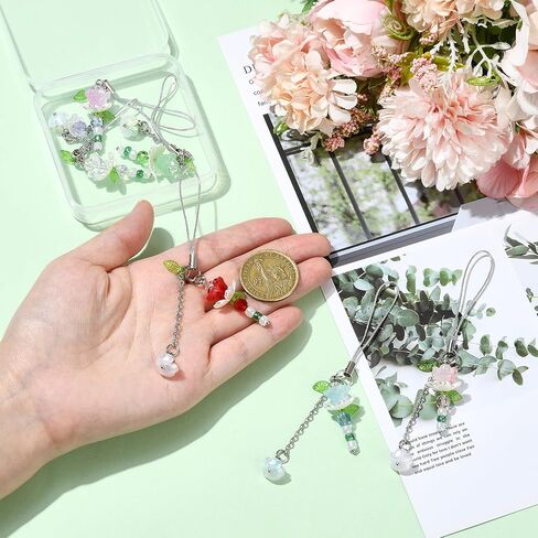 Ornaland Cute Flower Phone Charms Beaded Phone Strap Purse Charms for Women Y2K Accessories Keychain Wallet Pendant Gift in Kuwait