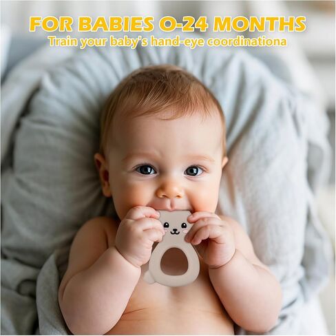 Baby Teething Toys BPA-Free Cute Silicone Bunny Teethers-Easy to Hold Soft and Comfortable Help take The Stress Out of Teething,Perfect for Newborn Girls and Boys (Light Blue) in Kuwait