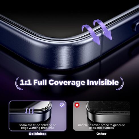 GolbinBox for iPhone 17 Pro Screen Protector, [12FT Military-Grade Shatterproof] [9H+ Tempered Glass] [Easy Installation] [HD Clear] Full Coverage Protection for iPhone 17Pro 6.3", 2 Pack in Saudi Arabia