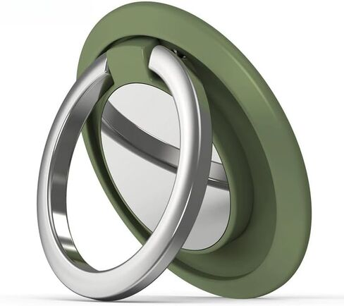 Magnetic Phone Ring Holder, Magnet Cell Phone Grip Stand Finger Ring Kickstand Two-Sided Magnetic Compatible with iPhone 16 Pro Max 15 14 13 12 Accessories and Most Smartphones (Dark Green) in Saudi Arabia