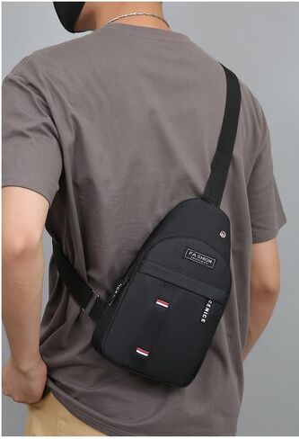Versatile Sling Backpack & Crossbody Bag with Multiple Pockets – Perfect for Travel, Hiking & Everyday Use (Black) in Saudi Arabia